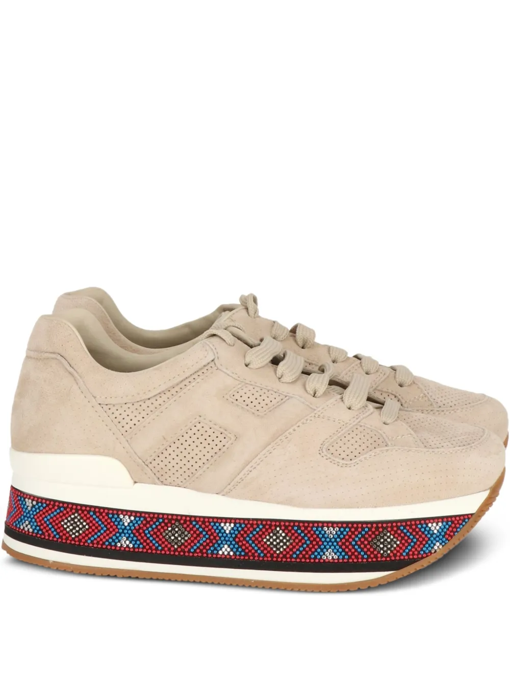 Hogan beaded-sole platform sneakers Neutrals