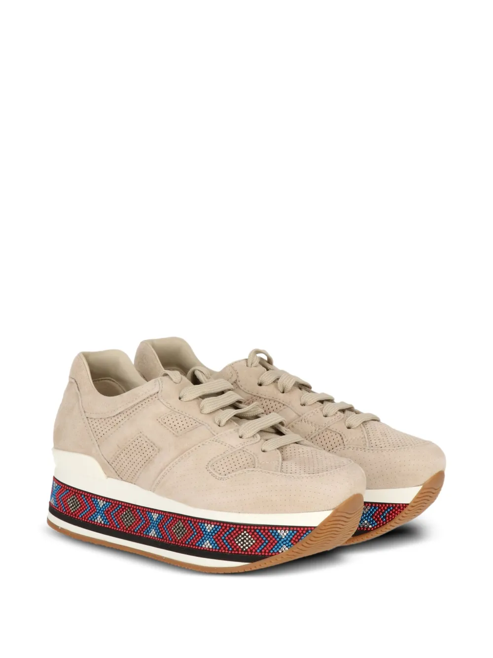 Hogan beaded-sole platform sneakers Neutrals