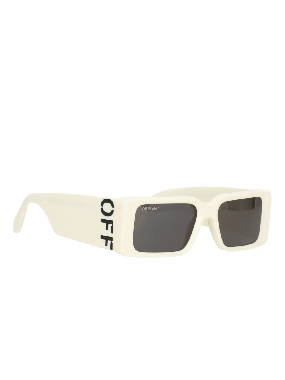 Off-White Zonnebril met rechthoekig montuur - Wit