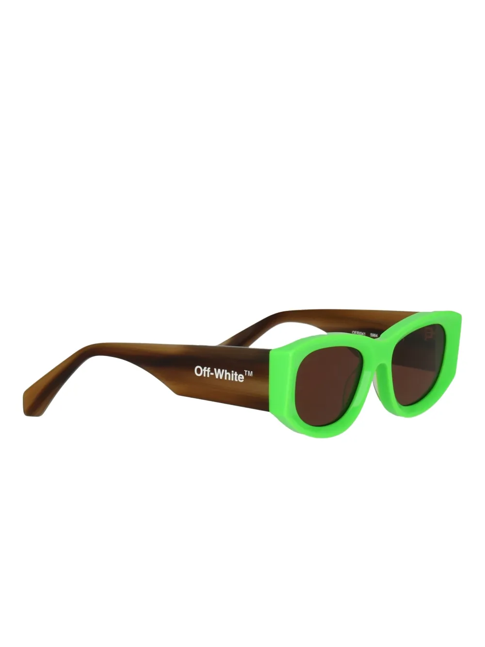 Off-White Zonnebril met rond montuur - Bruin