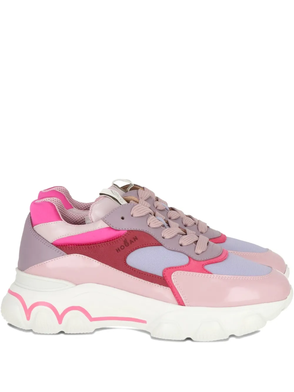 Hogan panelled lace-up sneakers Pink