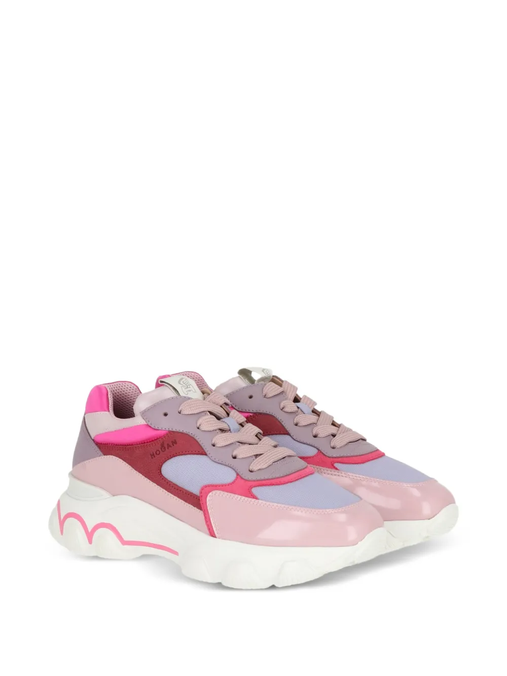 Hogan panelled lace-up sneakers Pink