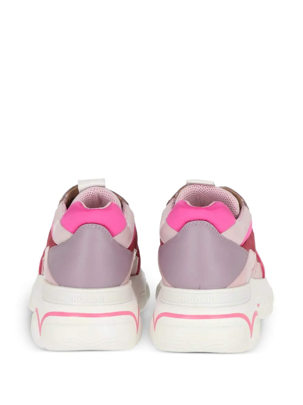 Hogan panelled lace-up sneakers Pink