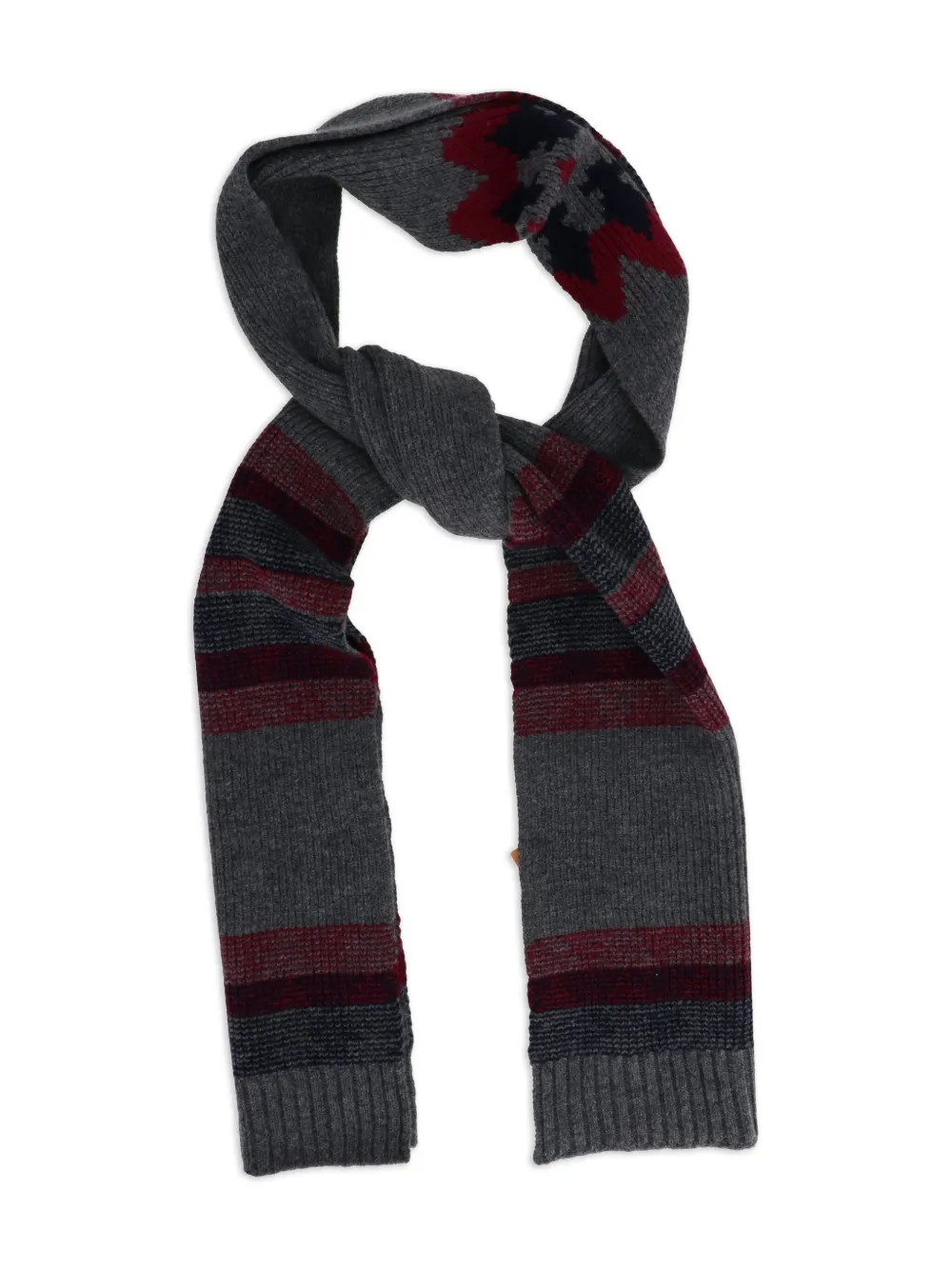 Tod's Ribgebreide sjaal met patroon - Grijs