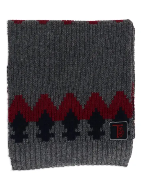 Tod's patterned ribbed-knit scarf