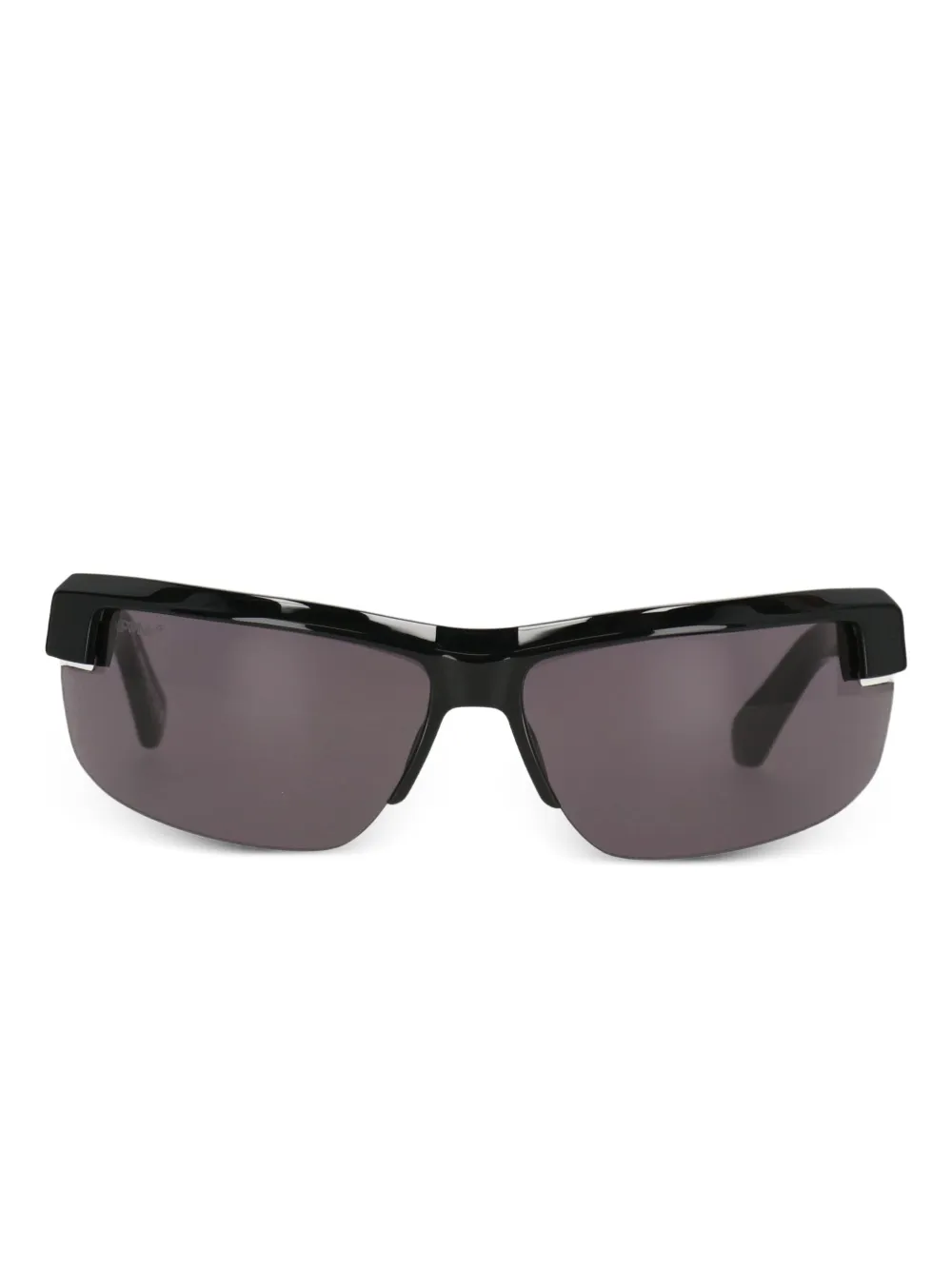 Off-white Arrow-logo Shield-frame Sunglasses In Black