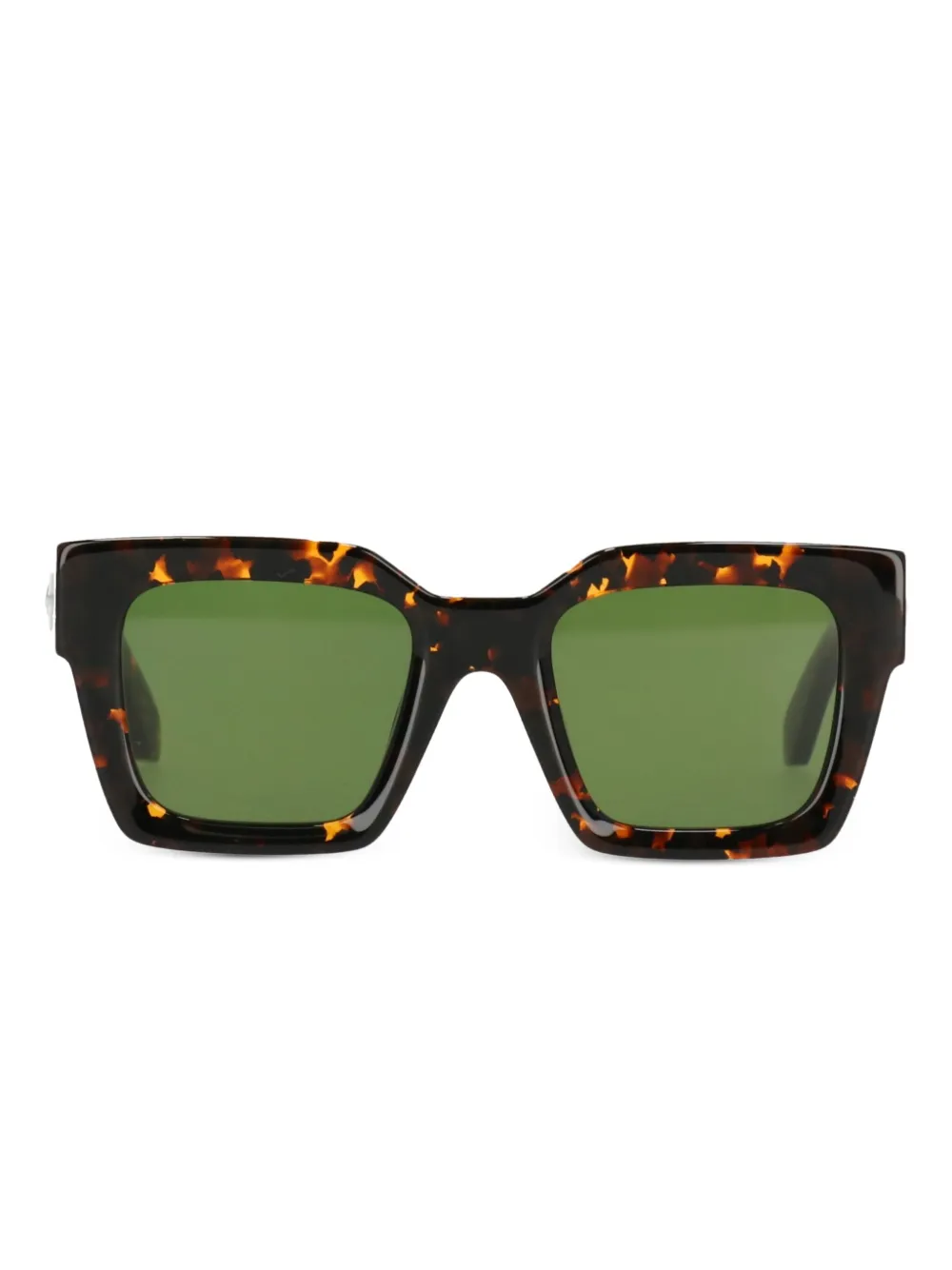 Off-white Tortoiseshell Geometric-frame Sunglasses In Black