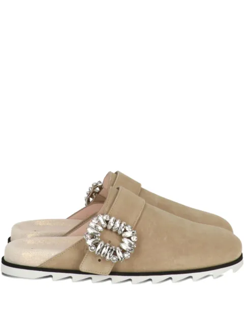 Roger Vivier buckle-embellished suede mules