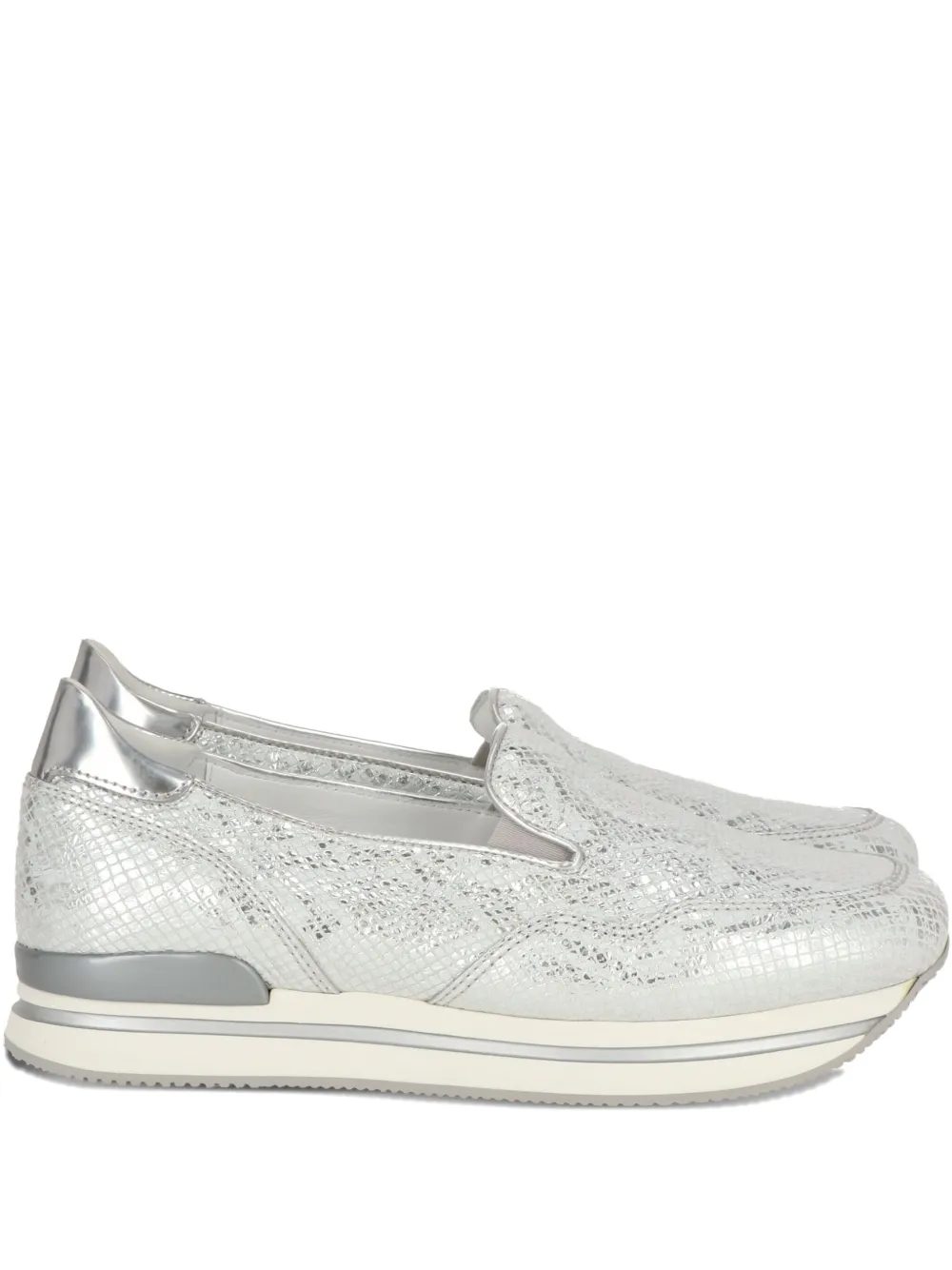 Hogan snakeskin-effect slip-on sneakers White