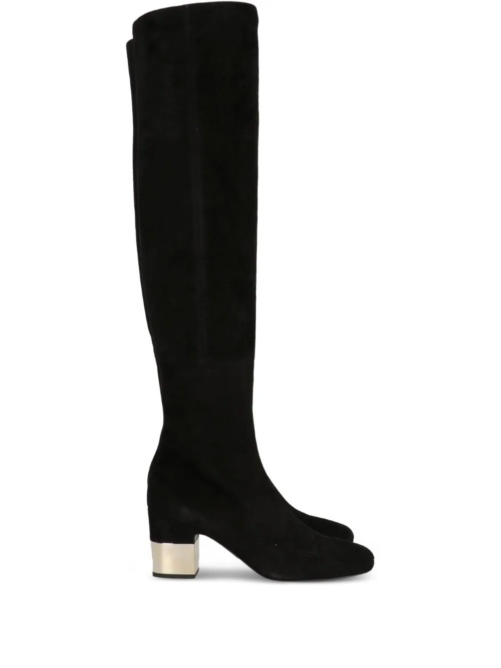 Roger Vivier 70mm metallic-heel knee-high boots | Black | Image 1