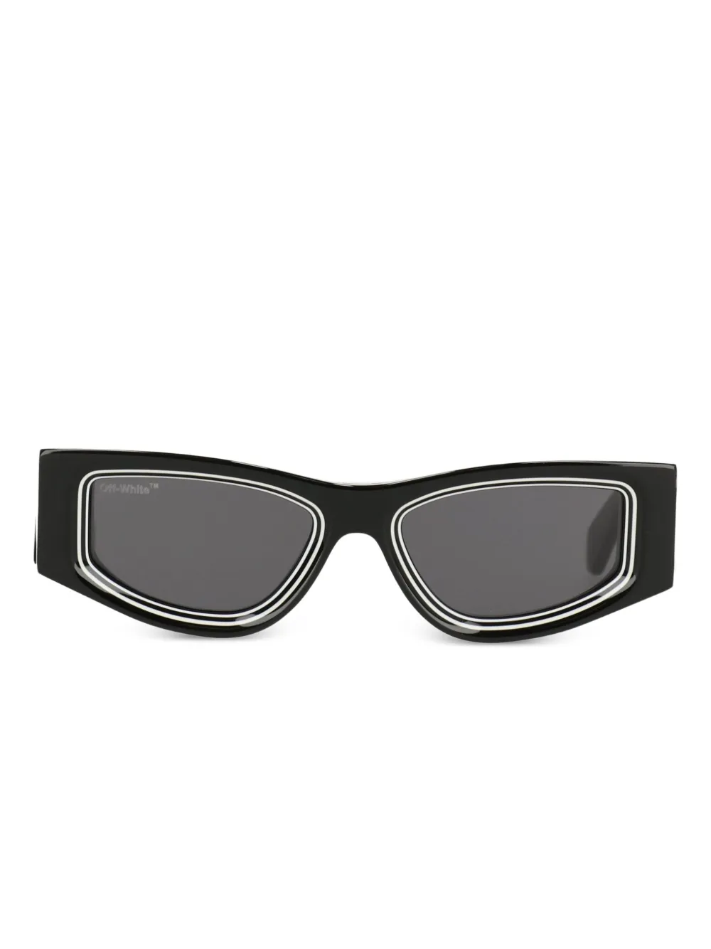 Off-white Round-lenses Tinted Sunglasses In Black