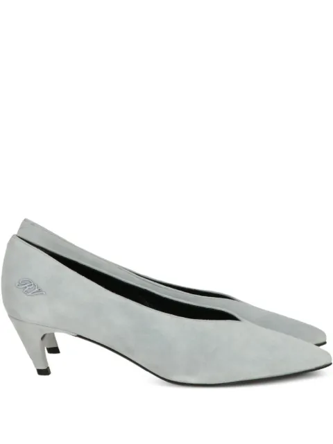 Roger Vivier V-neck pointed-toe suede pumps