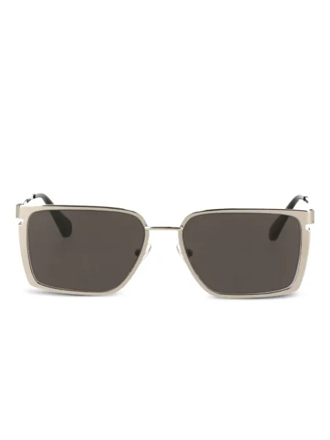 Off-White metallic-effect rectangle-frame sunglasses