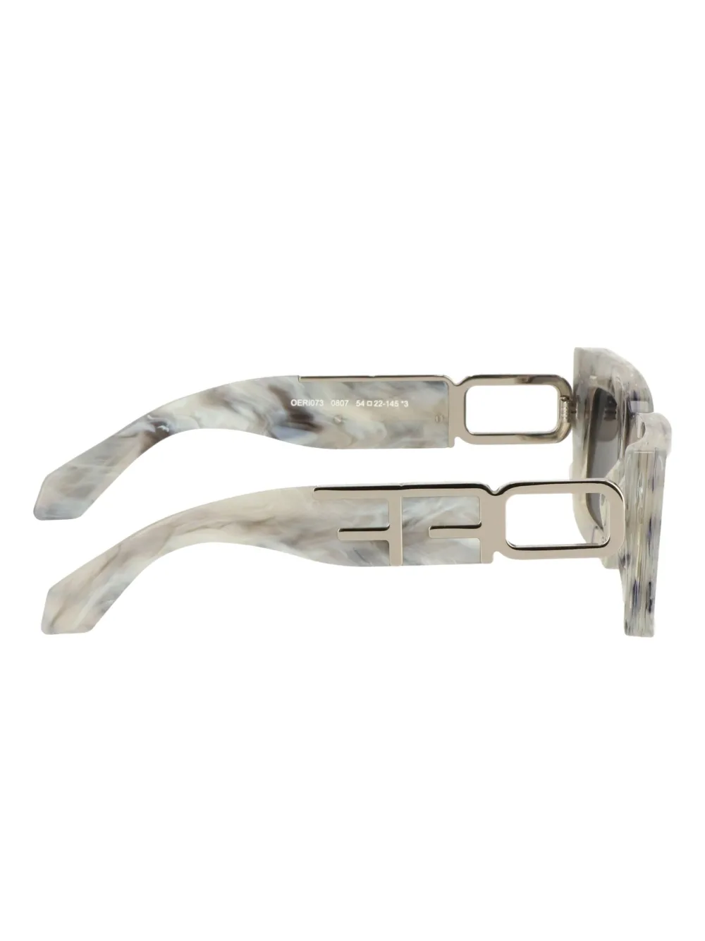 Off-white Marble-effect Square-frame Sunglasses In Gray