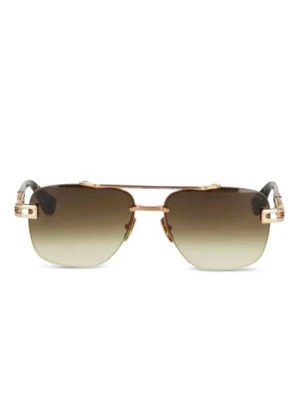 Luxury Brown Gradient Sunglasses Womens Squared Horn Rim Luxury Panel Lens Sunglasses  main image 4