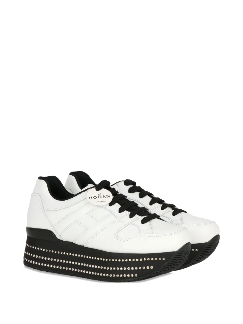 Hogan Crystal-embellished Platform Sneakers In White