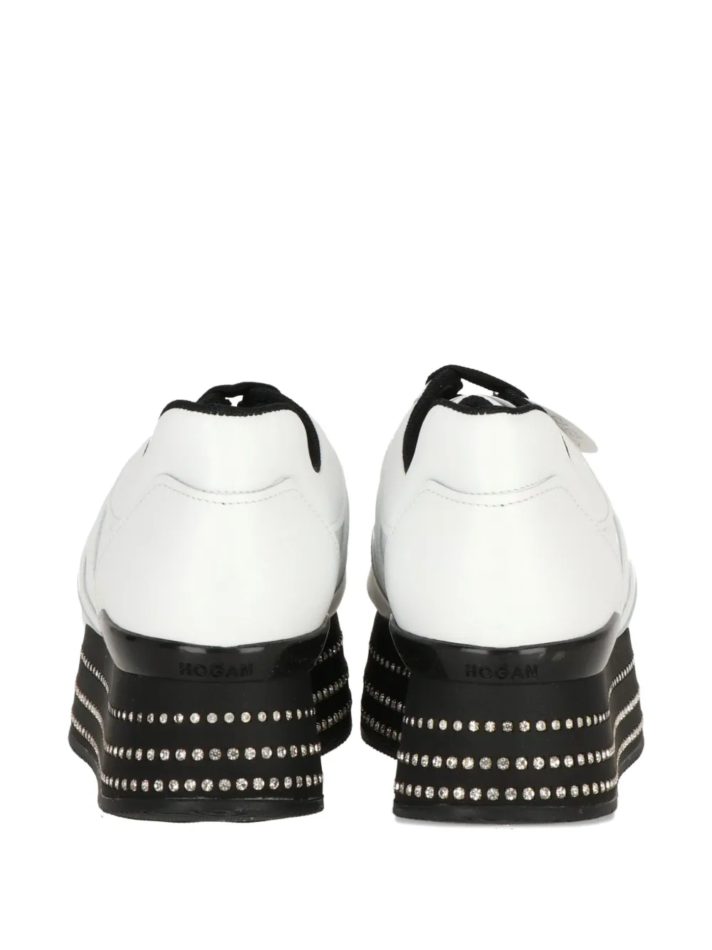 Hogan Crystal-embellished Platform Sneakers In White
