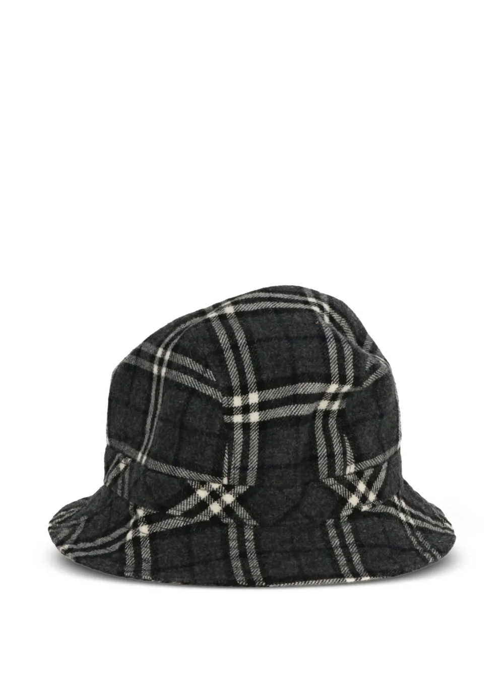 Burberry Checked Bucket Hat In Black