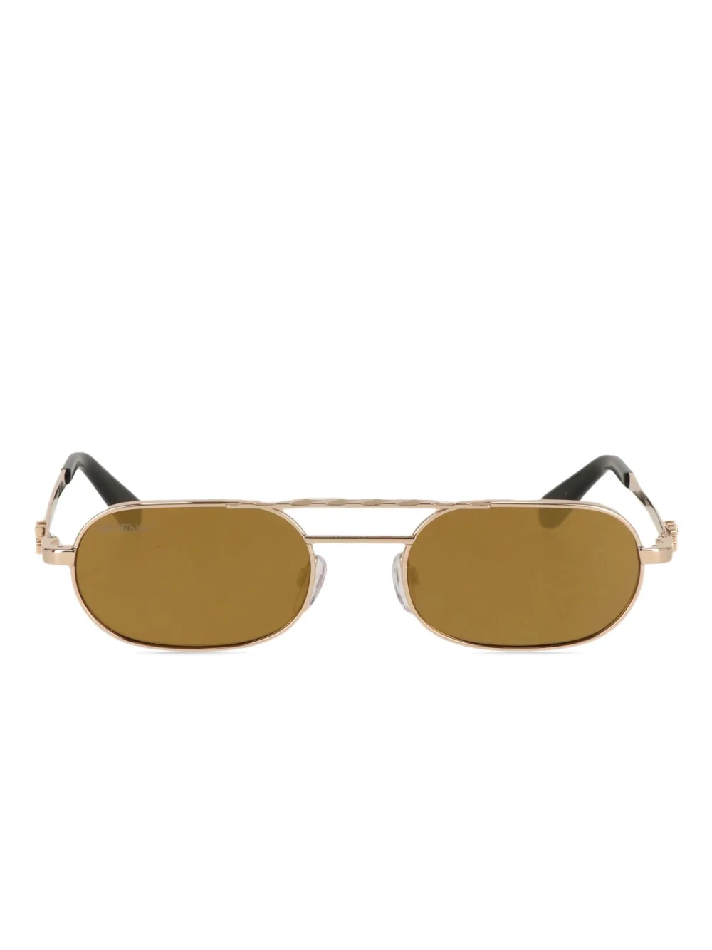 Off-white Oval-frame Double-bridge Sunglasses In Neutral