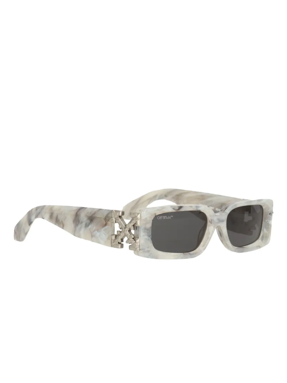 Off-White Zonnebril met marmer-effect en logo - Grijs