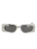 Off-White marbled-effect arrow-logo sunglasses - Grey