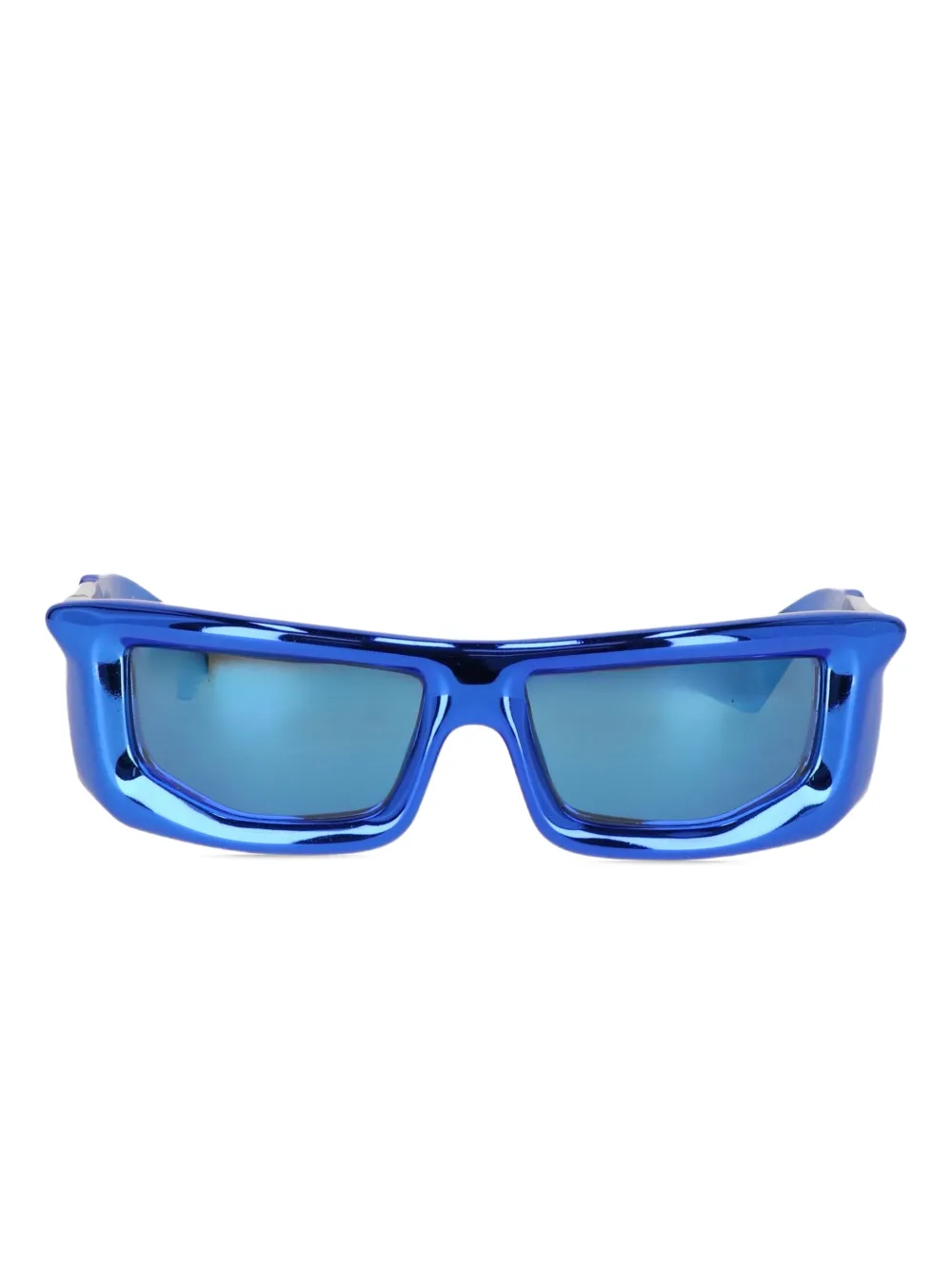 Off-white Metallic-effect Shield-effect Sunglasses In Blue
