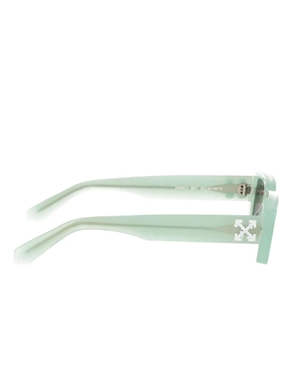 Off-white Rectangle-frame Tinted Sunglasses In Green