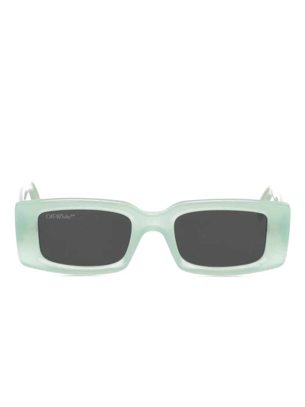 Off-white Rectangle-frame Tinted Sunglasses In Green