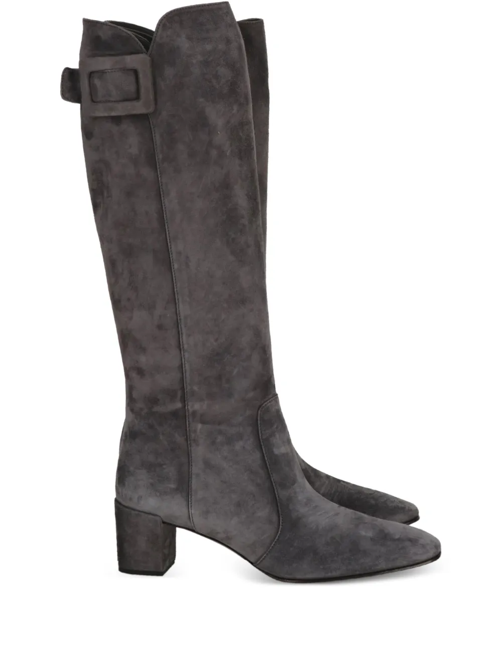 Roger Vivier buckle-detail knee-high boots | Grey | Image 1