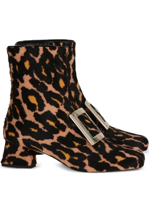 Roger Vivier leopard-print buckle-detail ankle boots