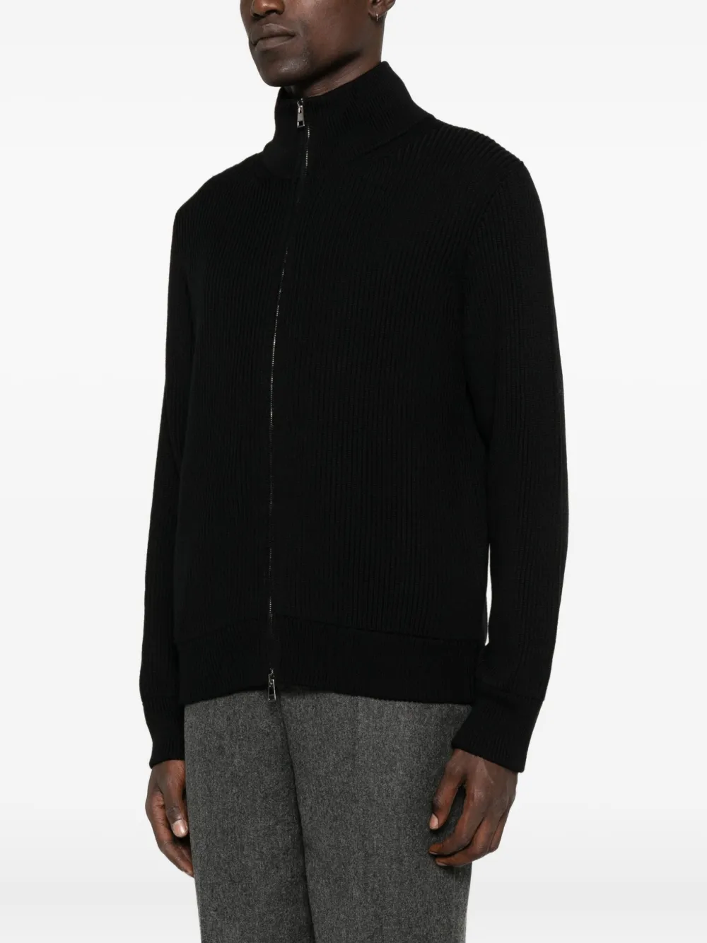 Roberto Collina zip-front merino-wool cardigan Zwart