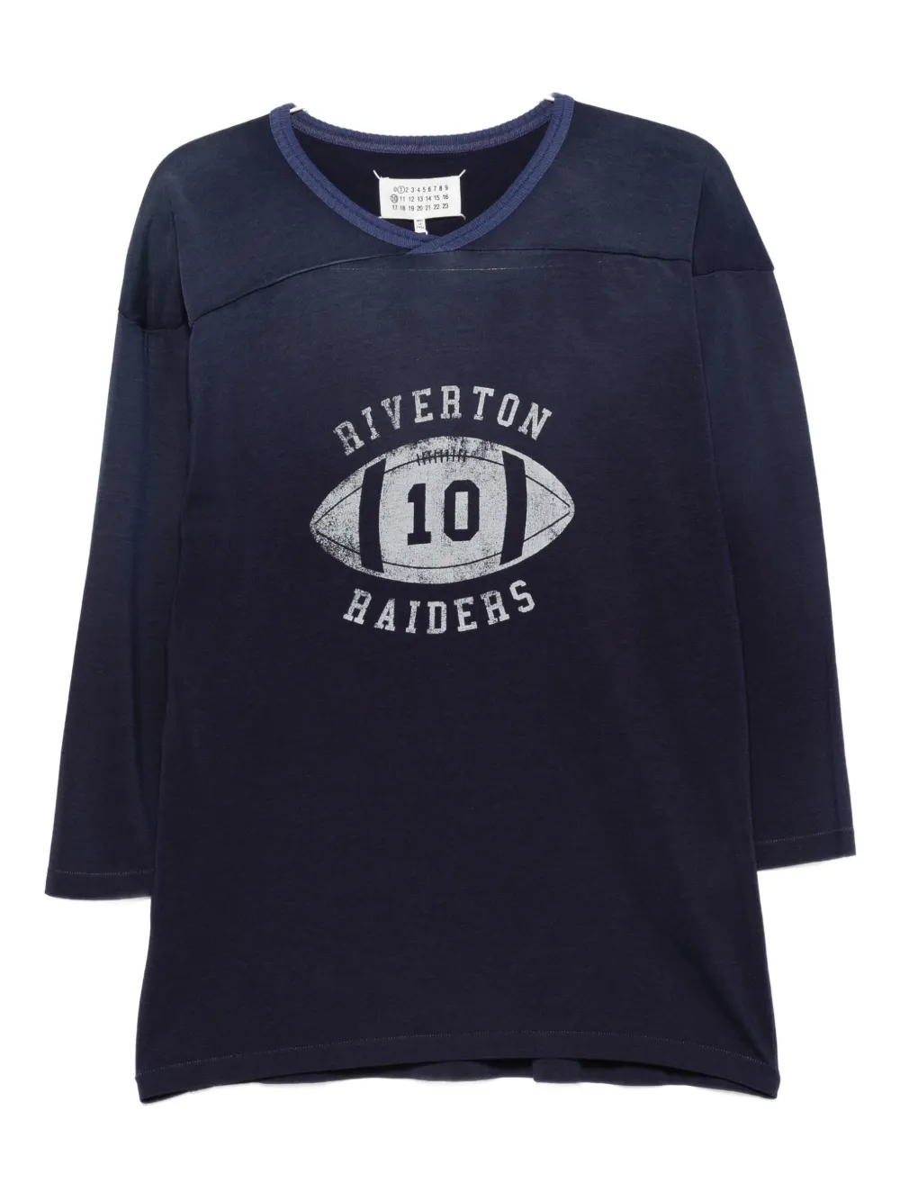 Maison Margiela football-print T-shirt Blauw