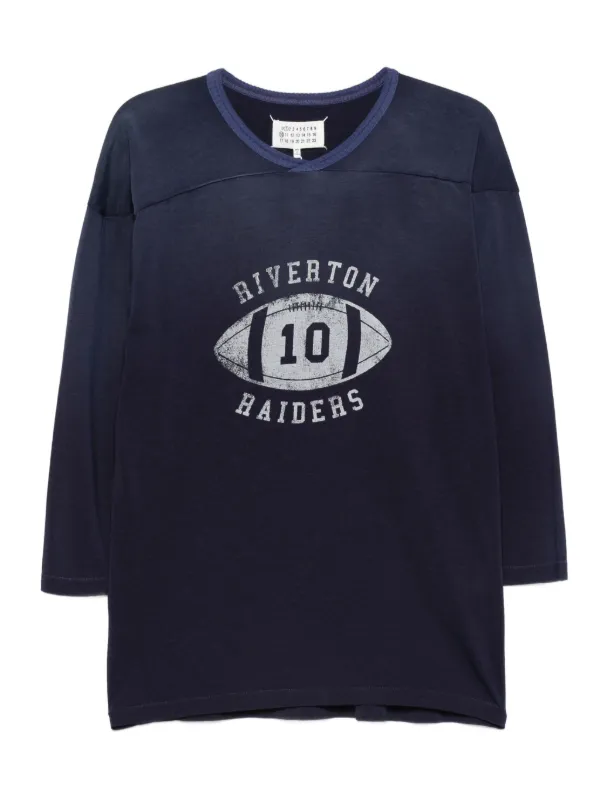 【関税込み】Maison Margiela ブルー プリントTシャツ Maison Margiela プリント Tシャツ | ブルー | FARFETCH JP