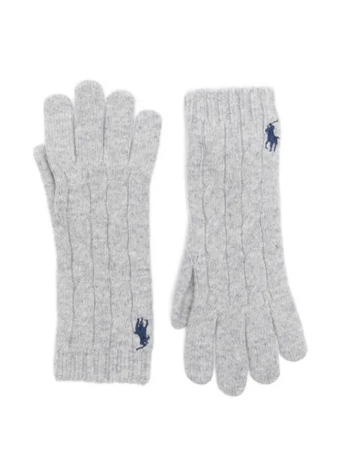 Polo Ralph Lauren cable-knit logo-embroidered gloves