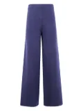 anne claire elasticated-waist wool trousers - Blue