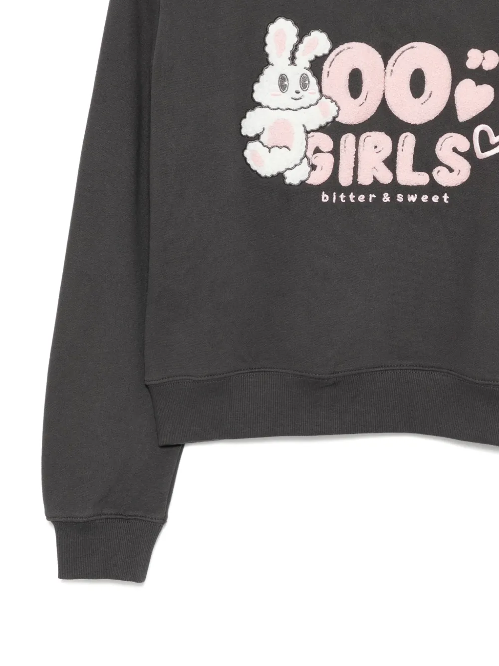 Chocoolate Embroidered-graphic Cotton Sweatshirt In Gray