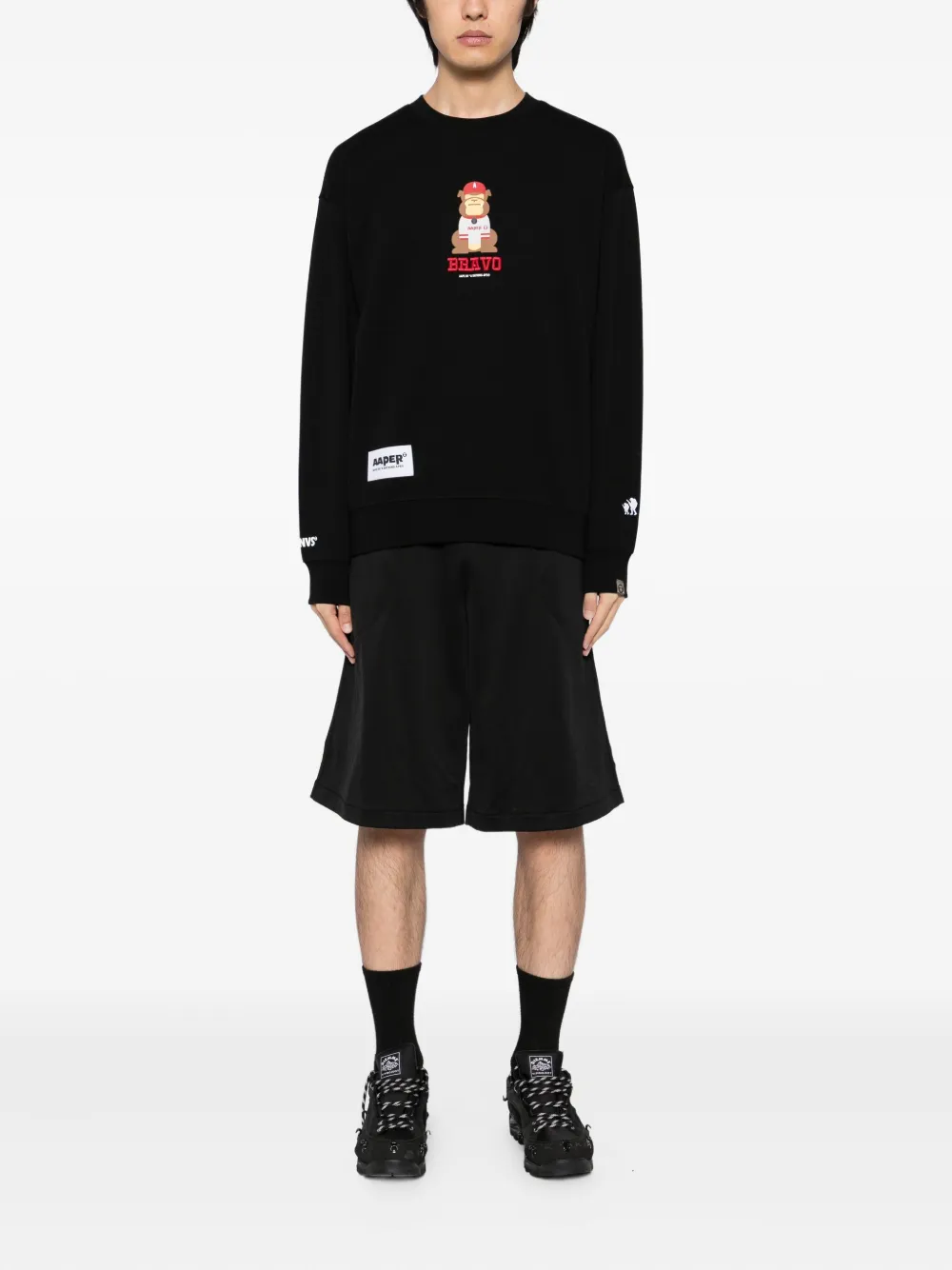 AAPE BY *A BATHING APE Sweater met geborduurd logo - Zwart