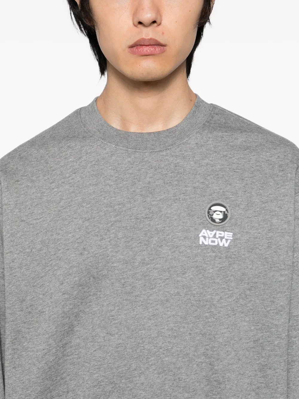 Aape By A Bathing Ape Logo-appliqué Sweatshirt In Gray