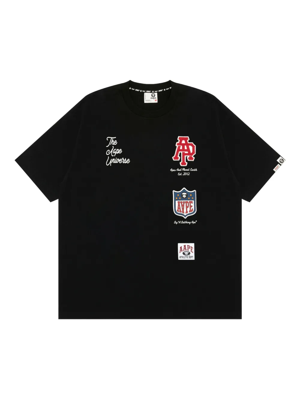 AAPE BY *A BATHING APE Aape Universe T-shirt met grafische print Zwart