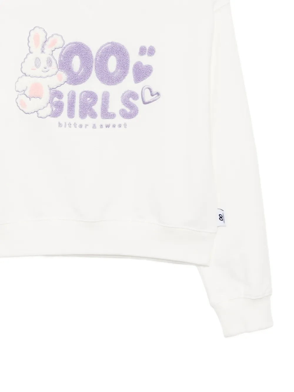 Chocoolate Embroidered-graphic Cotton Sweatshirt In White