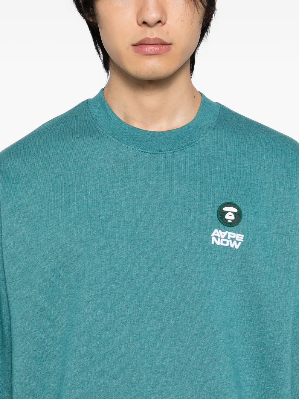 Aape By A Bathing Ape Logo-appliqué Sweatshirt In Green
