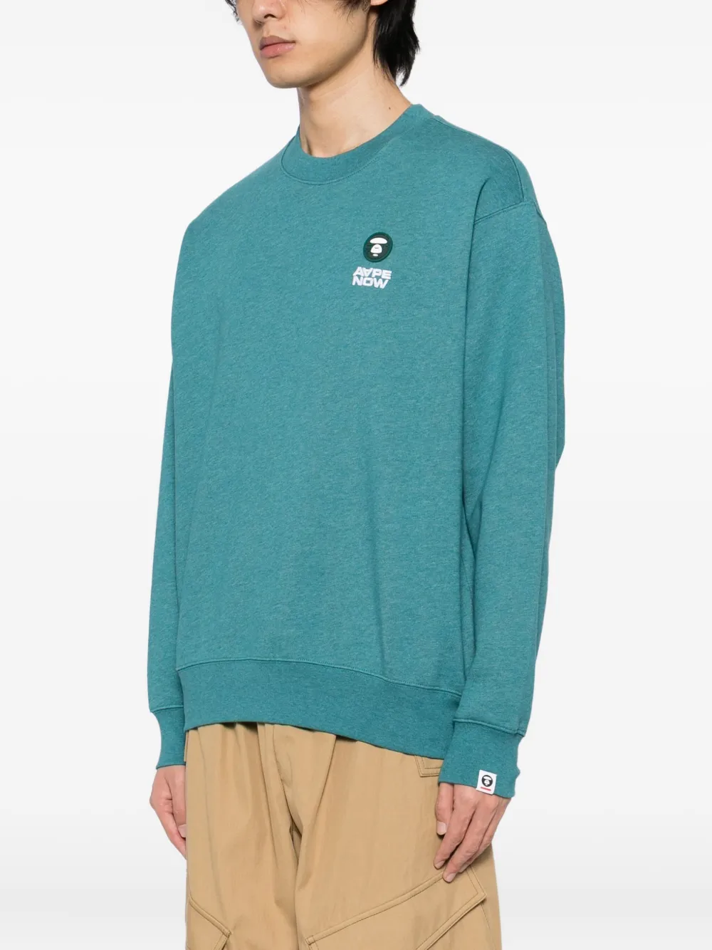 Aape By A Bathing Ape Logo-appliqué Sweatshirt In Green