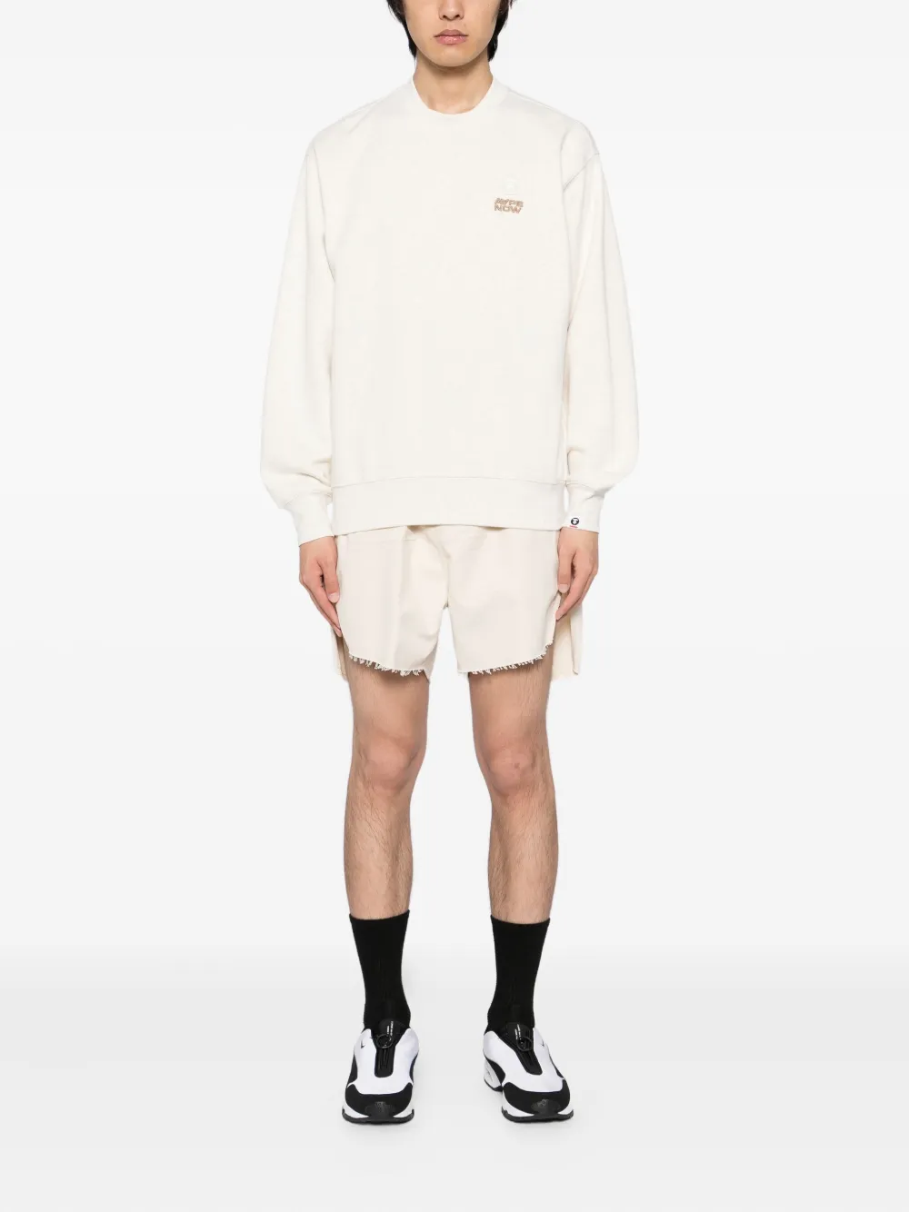 AAPE BY *A BATHING APE Sweater met logopatch - Beige