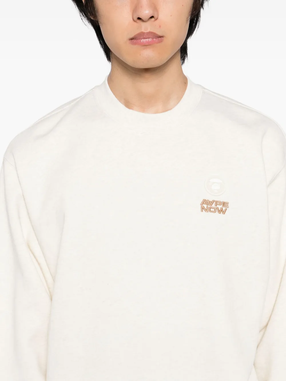 AAPE BY *A BATHING APE Sweater met logopatch Beige