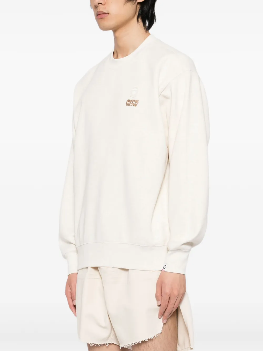 AAPE BY *A BATHING APE Sweater met logopatch Beige