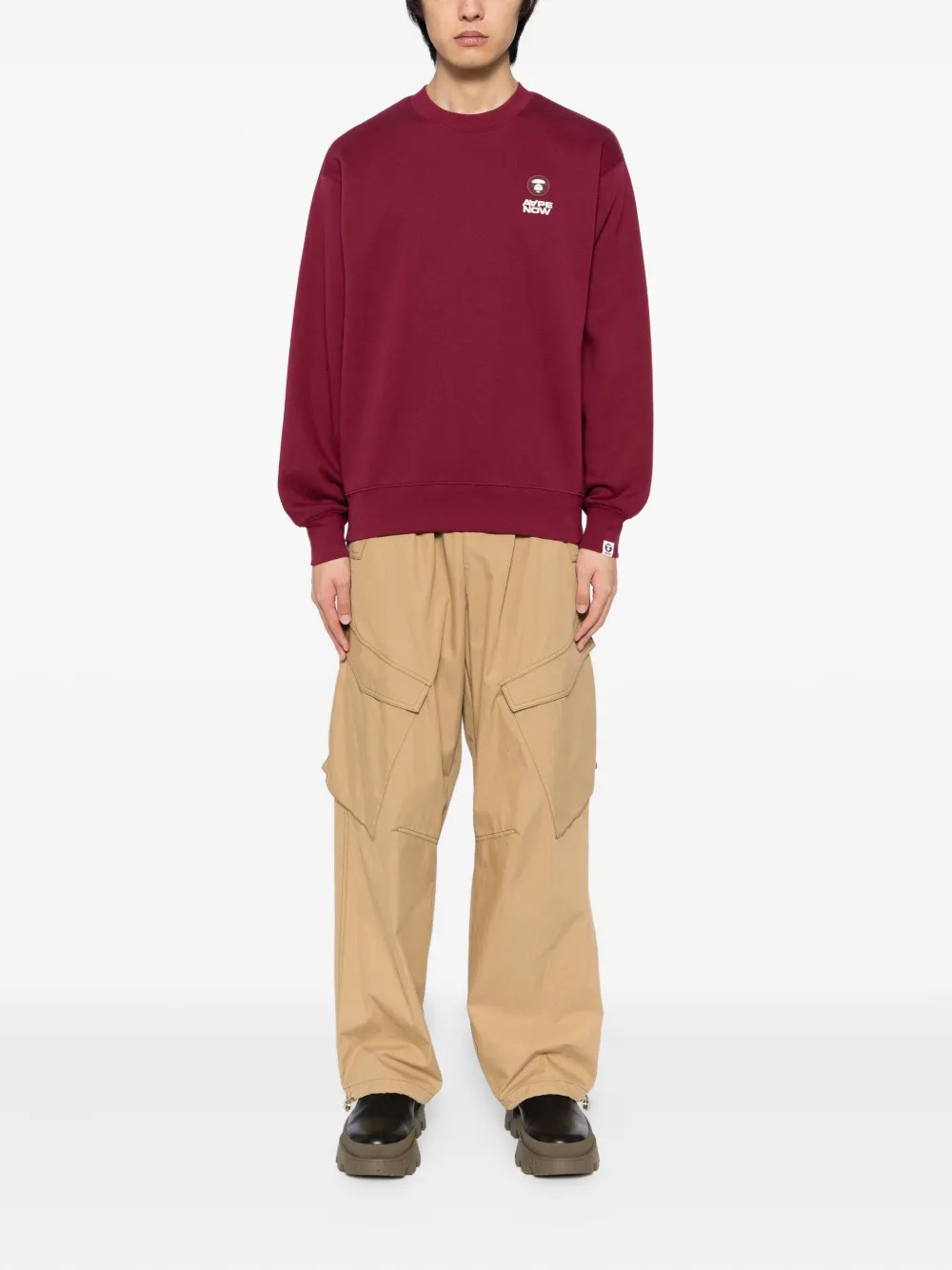 AAPE BY *A BATHING APE Sweater met logopatch - Rood