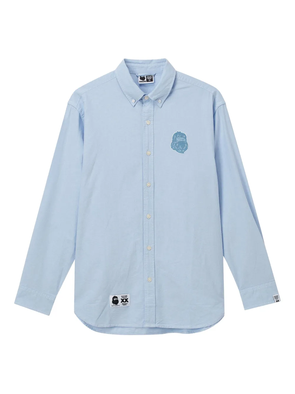 Fingercroxx Embroidered-patch Shirt In Blue