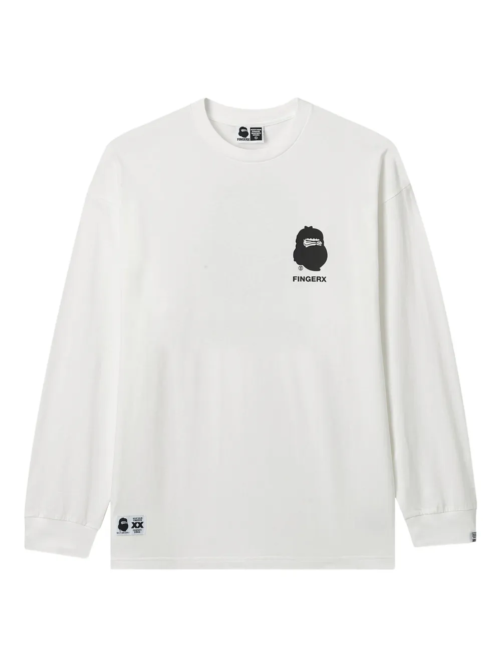 FINGERCROXX logo-print long-sleeve T-shirt | White | Image 1