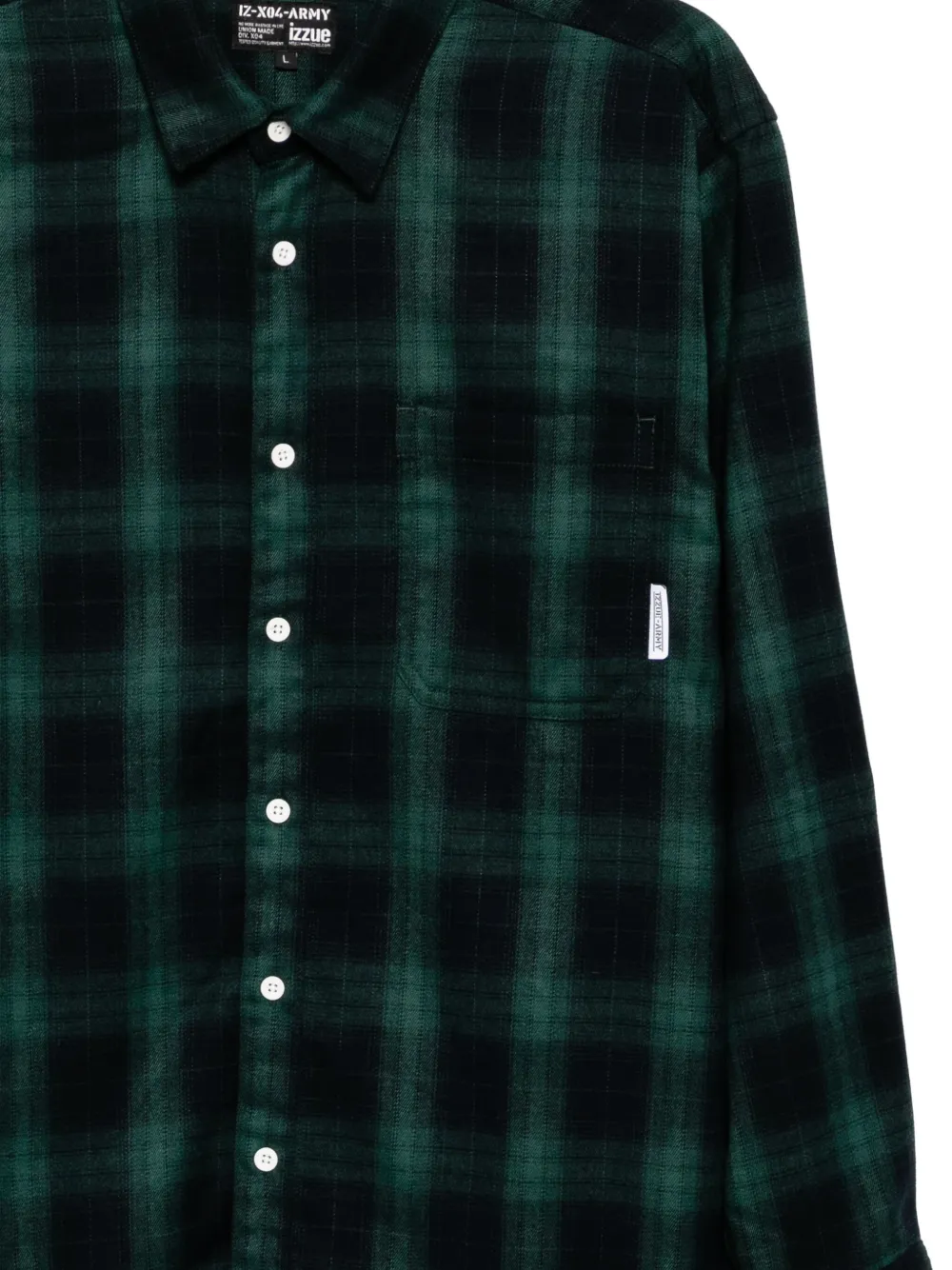 izzue Geruit overhemd Groen