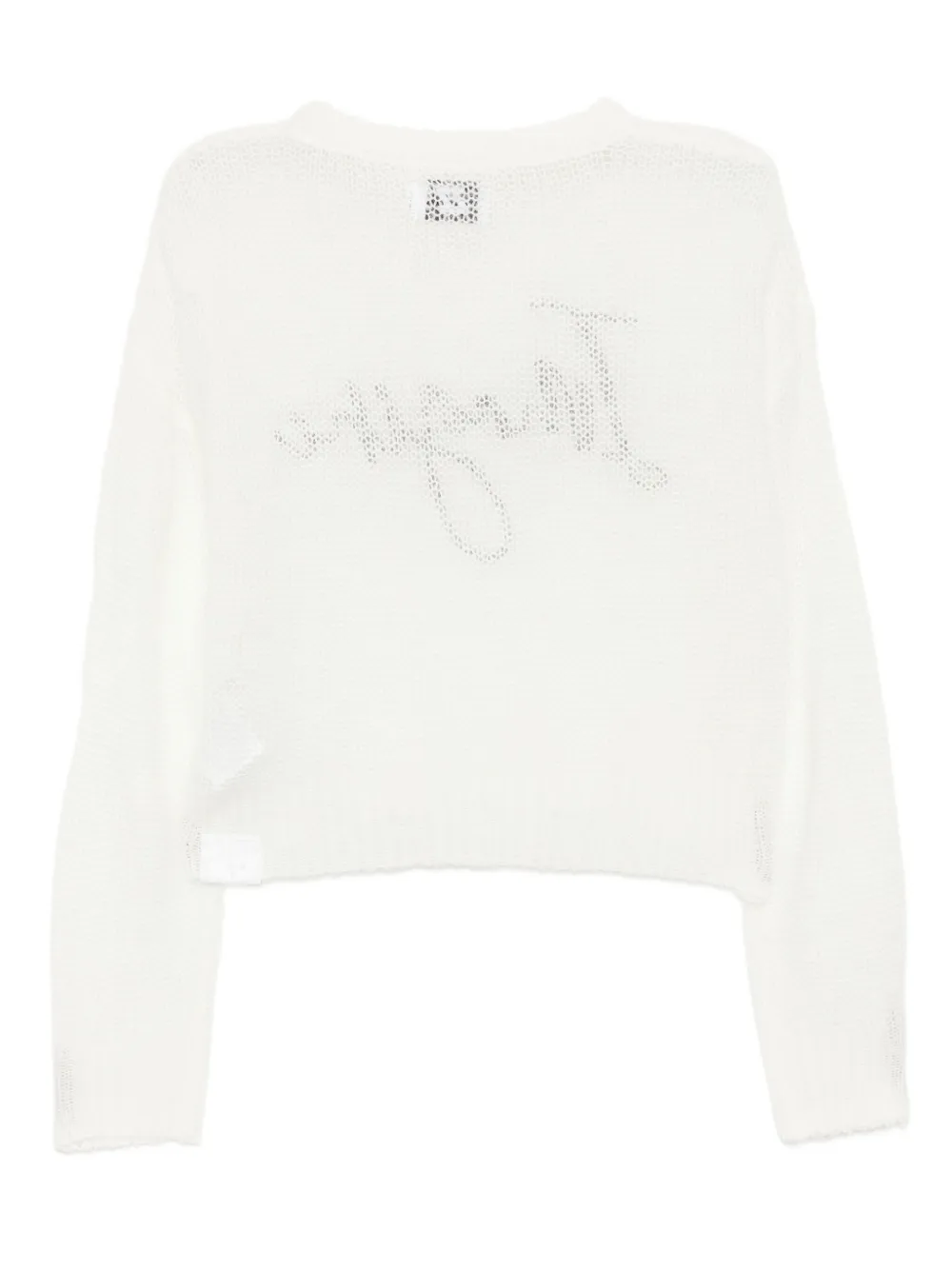 izzue embroidered-slogan semi-sheer jumper | Knitted Sweaters | Image 2